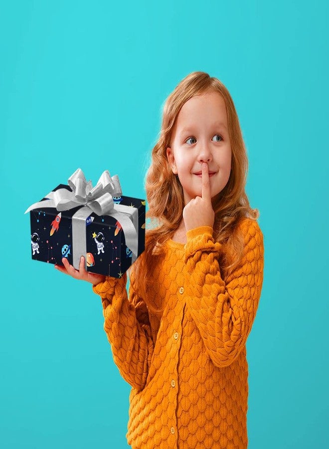 Geluode Birthday Wrapping Paper for Kids Boys Girls Space Lover, Outer Space Wrapping Paper for Birthday Baby Shower Kindergarten Party, 6 Sheets Folded Flat 20x28 Inches Per Sheet - Image 5